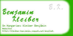 benjamin kleiber business card