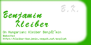 benjamin kleiber business card